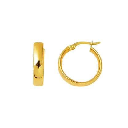 14K Yellow Gold Minimalist Medium Hoop Earrings (1.5 g)