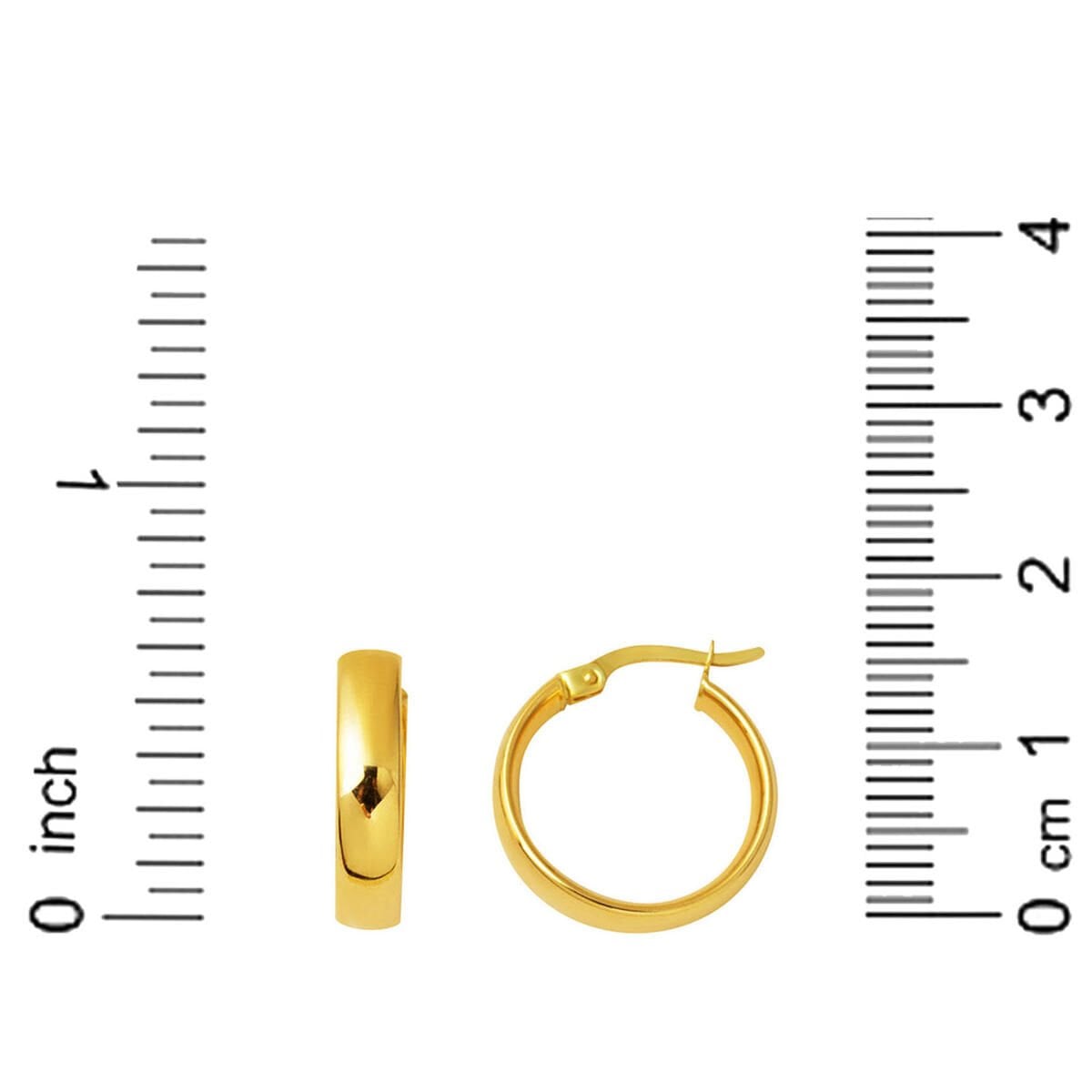 14K Yellow Gold Minimalist Medium Hoop Earrings (1.5 g)