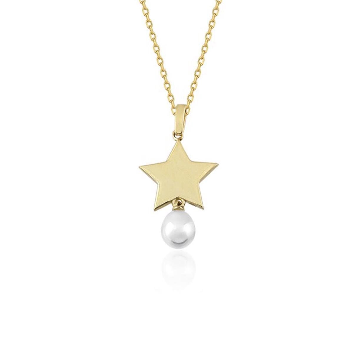 14K Yellow Gold Stella Mia Pearl Necklace