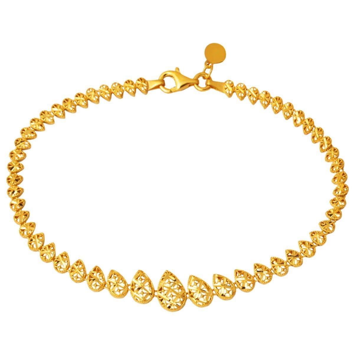 22K Yellow Gold Water Teardrop Bracelet