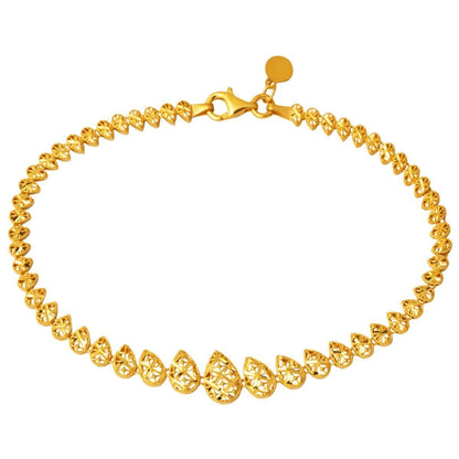 22K Yellow Gold Water Teardrop Bracelet