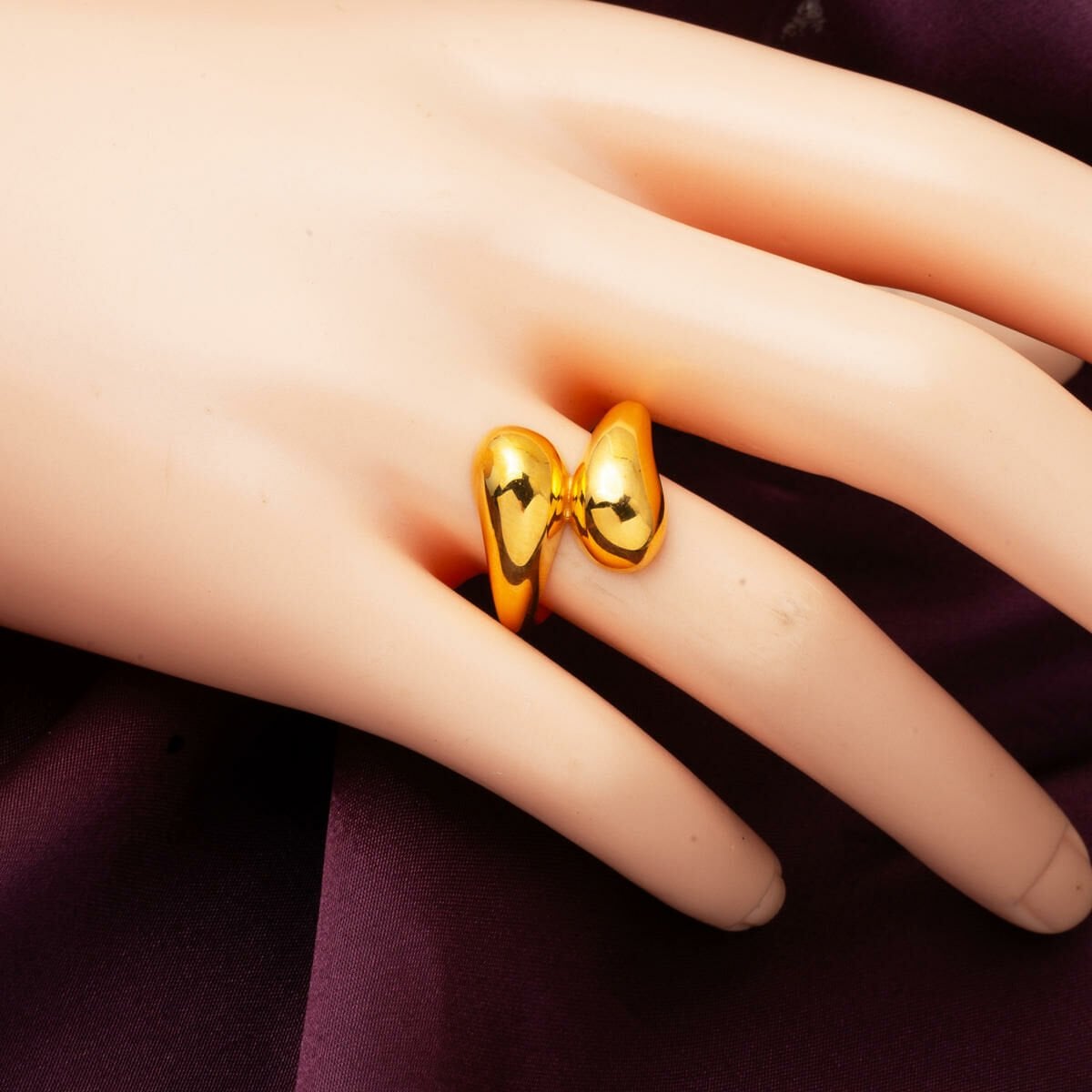 22K Yellow Gold Water Teardrop Minimalist Jewelry Set