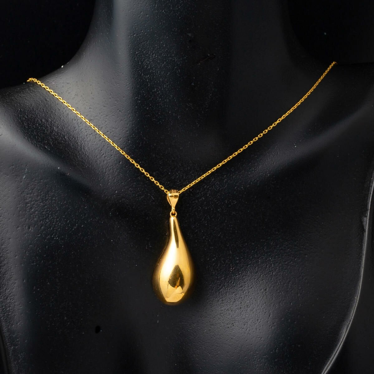 22K Yellow Gold Water Teardrop Minimalist Jewelry Set