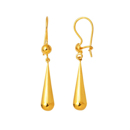14K Yellow Gold Water Teardrop Dangle Earrings