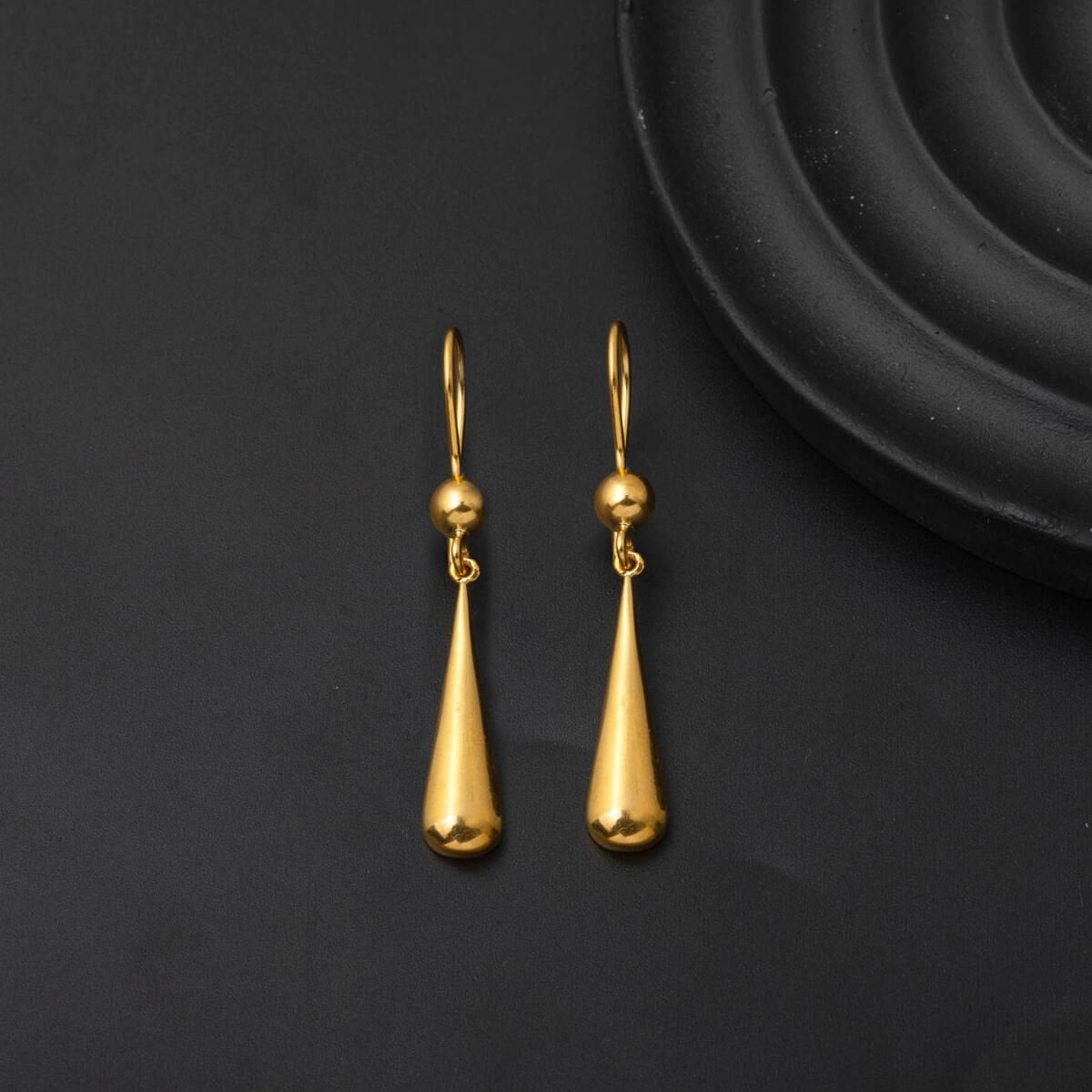14K Yellow Gold Water Teardrop Dangle Earrings