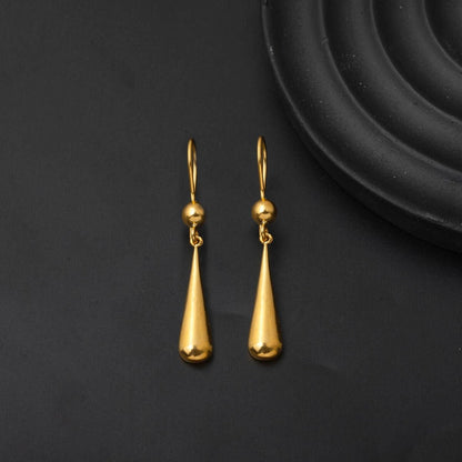14K Yellow Gold Water Teardrop Dangle Earrings