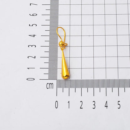 14K Yellow Gold Water Teardrop Dangle Earrings