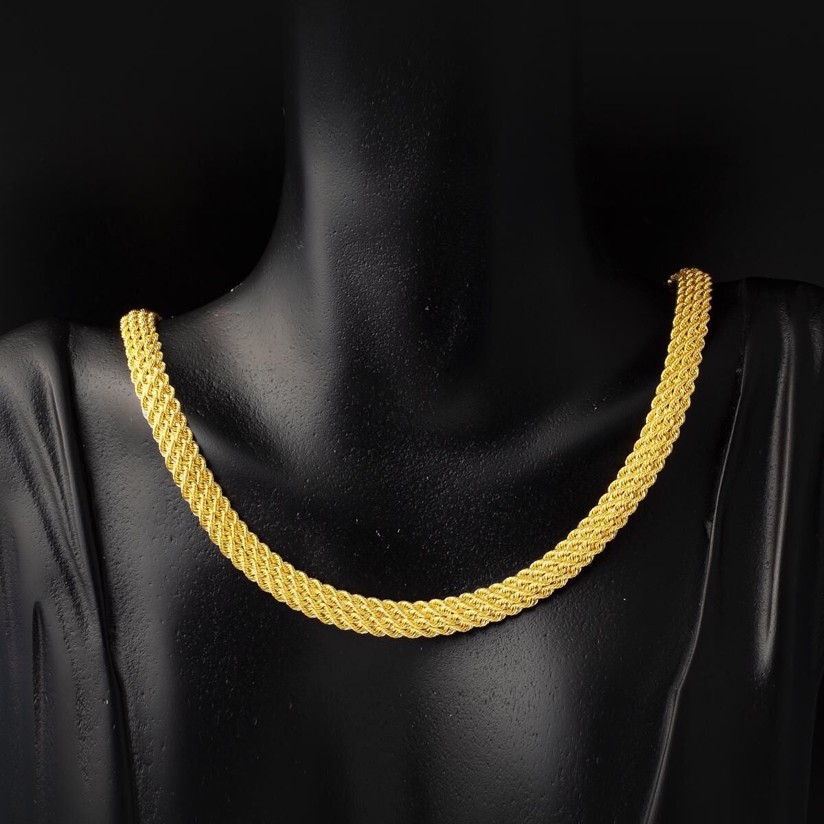 14K Yellow Gold Sultan Twisted Collar Necklace & Bracelet Set