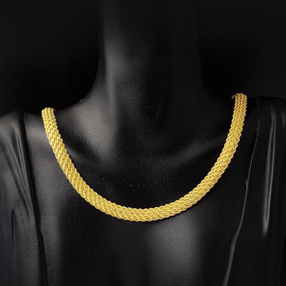 14K Yellow Gold Sultan Twisted Collar Necklace & Bracelet Set