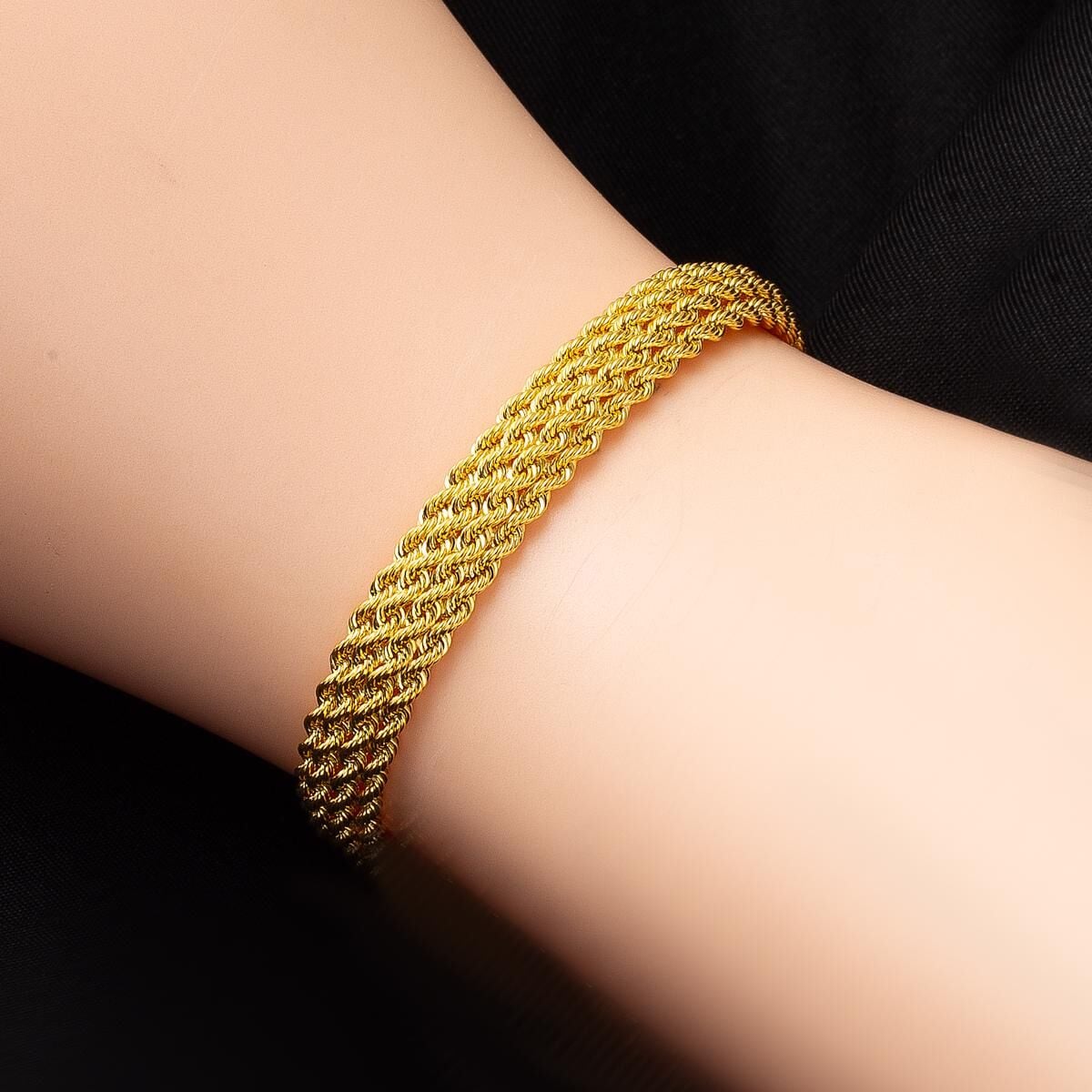 14K Yellow Gold Sultan Twisted Collar Necklace & Bracelet Set