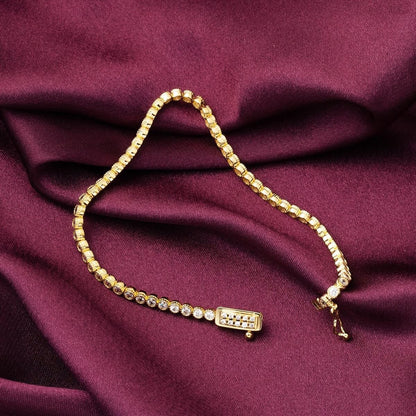 14K Yellow Gold Tennis Cubic Zirconia Bracelet (5.7 g)