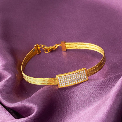 14K Yellow Gold Tennis Trabzon Mesh Cubic Zirconia Bracelet