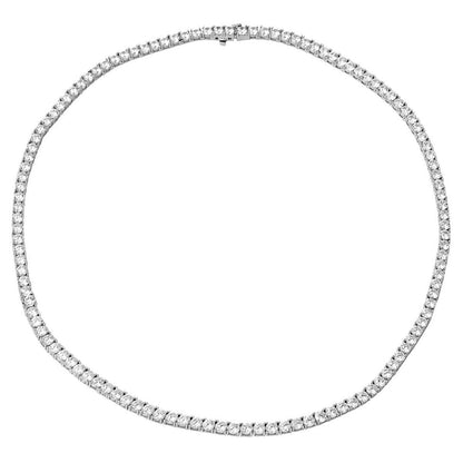 14K White Gold Tennis Cubic Zirconia Collar Necklace (18.81 g)