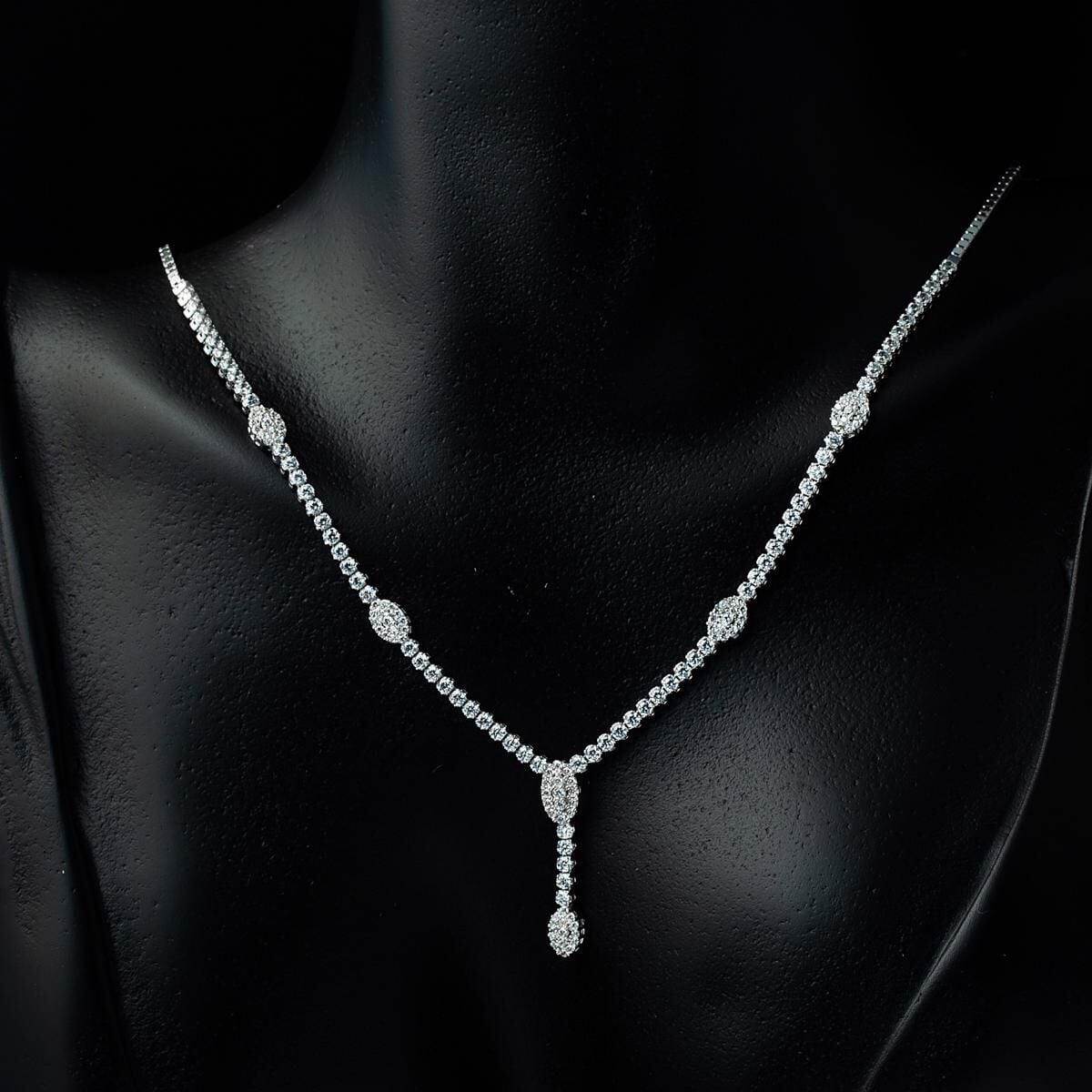 14K White Gold Tennis Cubic Zirconia Jewelry Set