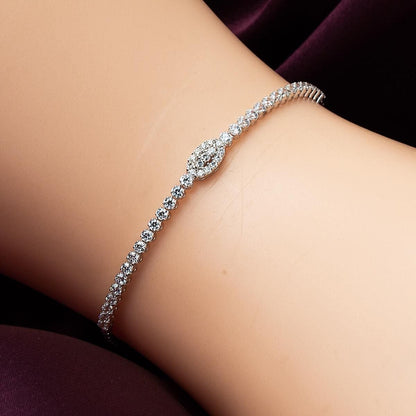 14K White Gold Tennis Cubic Zirconia Jewelry Set