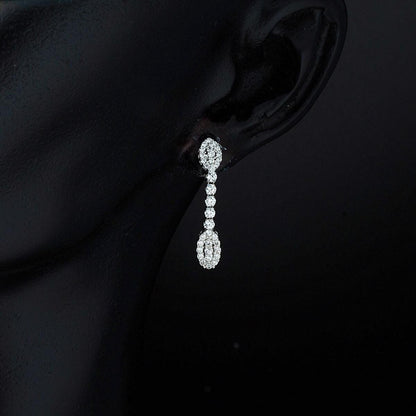 14K White Gold Tennis Cubic Zirconia Jewelry Set