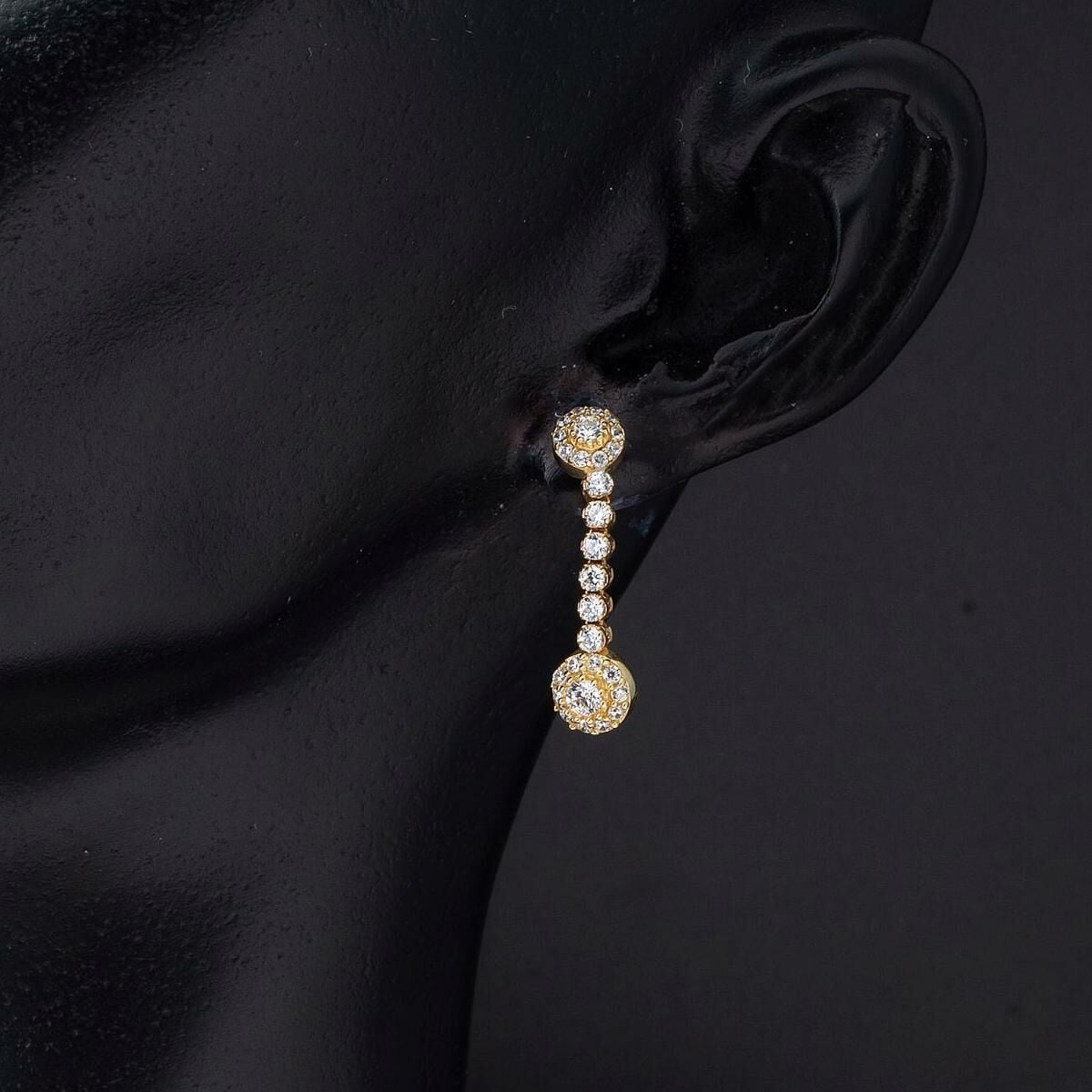 14K Yellow Gold Tennis Cubic Zirconia Necklace Bracelet Earrings Set