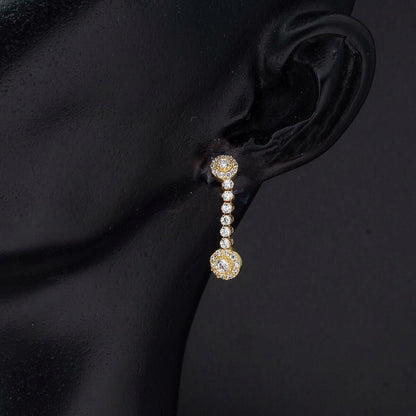 14K Yellow Gold Tennis Cubic Zirconia Necklace Bracelet Earrings Set