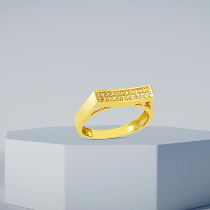 14K Yellow Gold Tennis Cubic Zirconia Ring