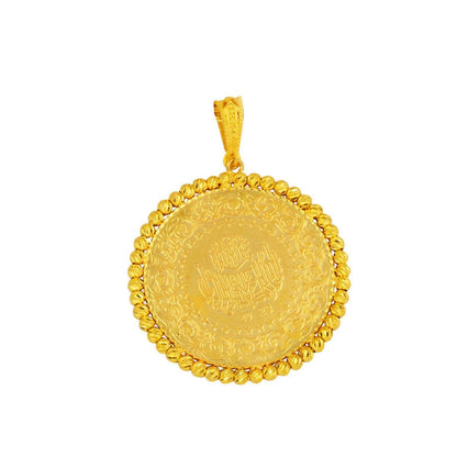 22K Yellow Gold Full Gold Bead Pendant