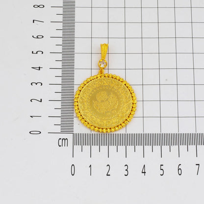 22K Yellow Gold Full Gold Bead Pendant
