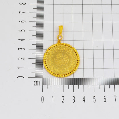 14K Yellow Gold Full Gold Bead Chain Cubic Zirconia Necklace