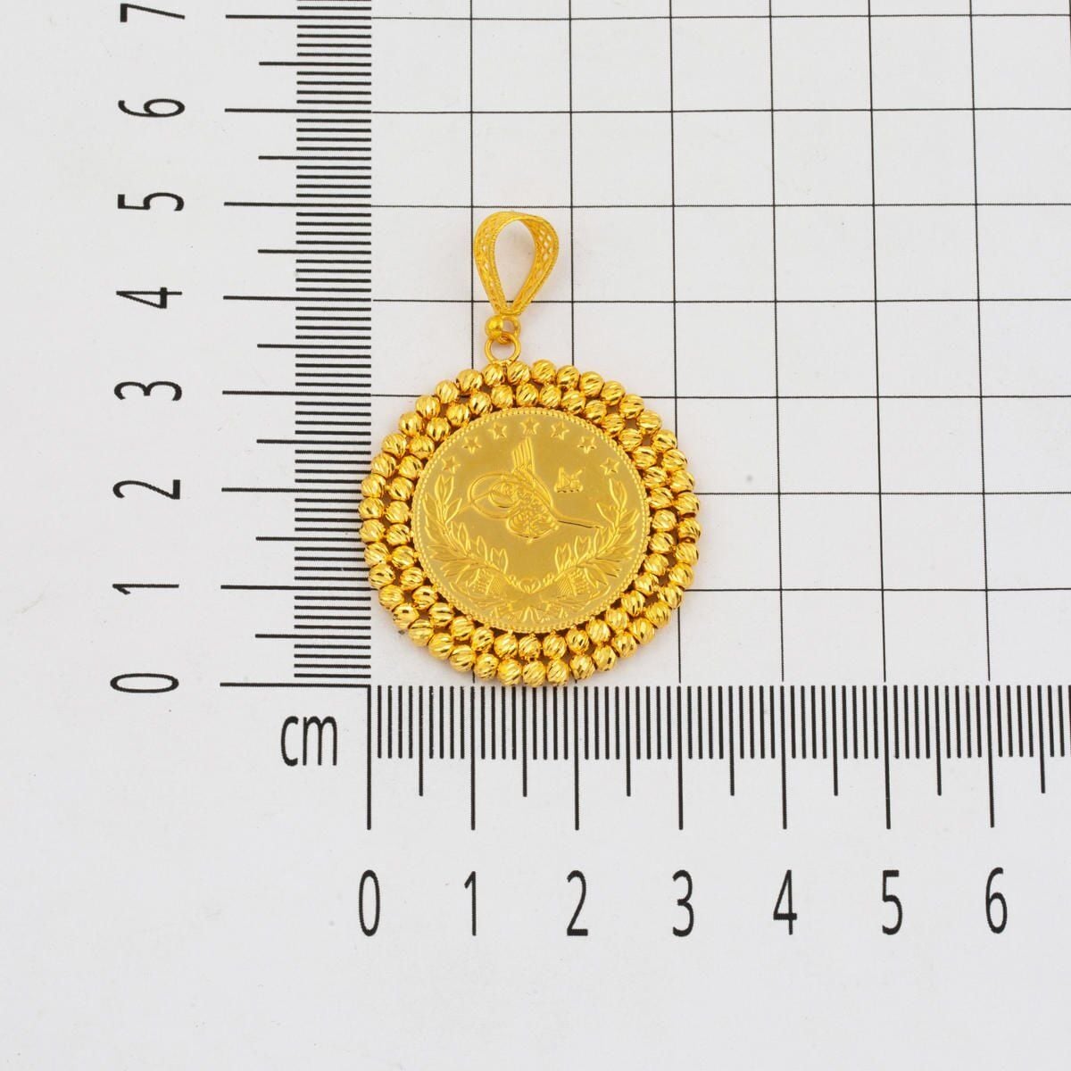 22K Yellow Gold Full Ottoman Resat Coin Necklace