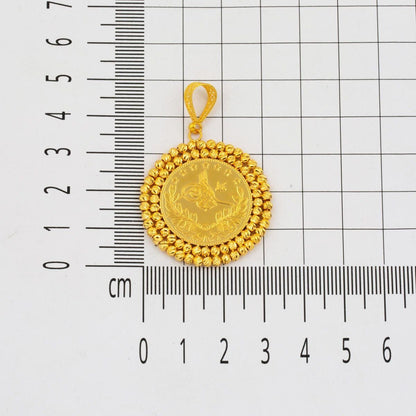 22K Yellow Gold Full Ottoman Resat Coin Necklace