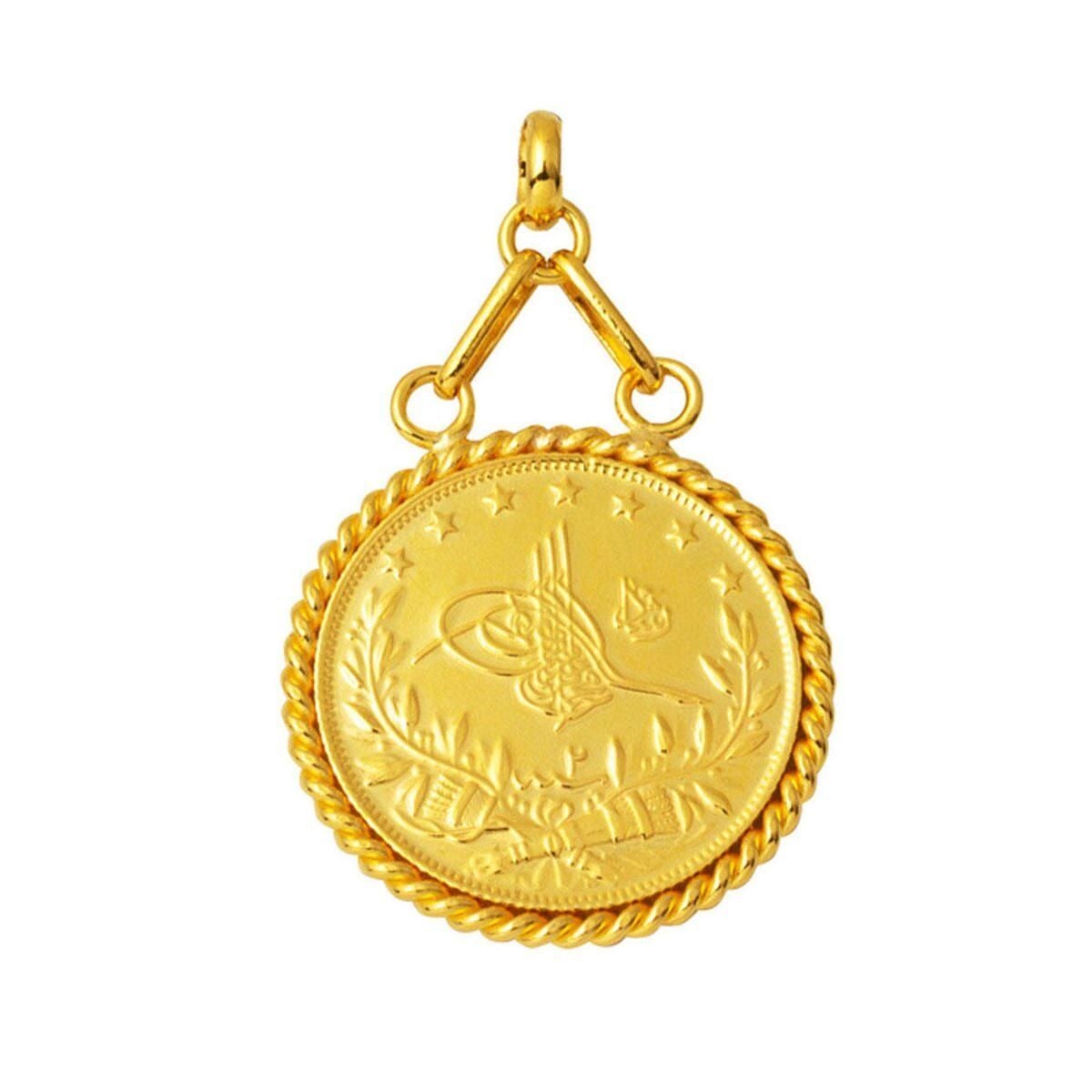 22K Yellow Gold Full Ottoman Resat Coin Pendant (11 g)