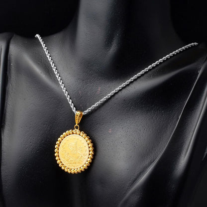 22K Yellow Gold Full Ottoman Resat Coin Pendant (10.69 g)