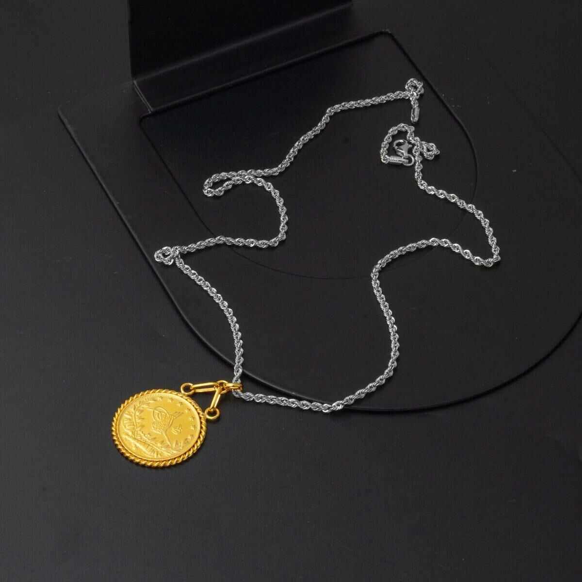 22K Yellow Gold Full Ottoman Resat Coin Pendant (11 g)