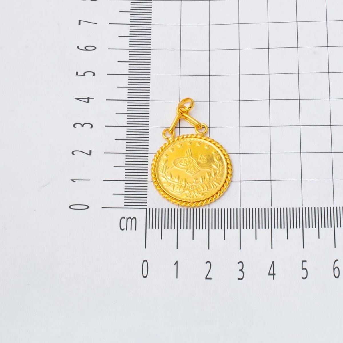 22K Yellow Gold Full Ottoman Resat Coin Pendant (11 g)
