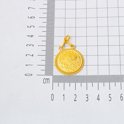 22K Yellow Gold Full Ottoman Resat Coin Pendant (11 g)
