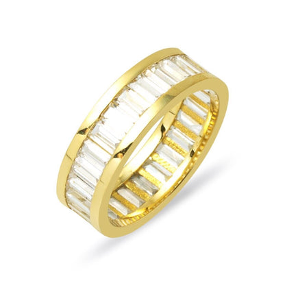 14K Yellow Gold Full Eternity Baguette Cubic Zirconia Ring (3.15 g)