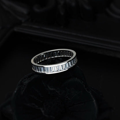 14K White Gold Full Eternity Baguette Cubic Zirconia Ring