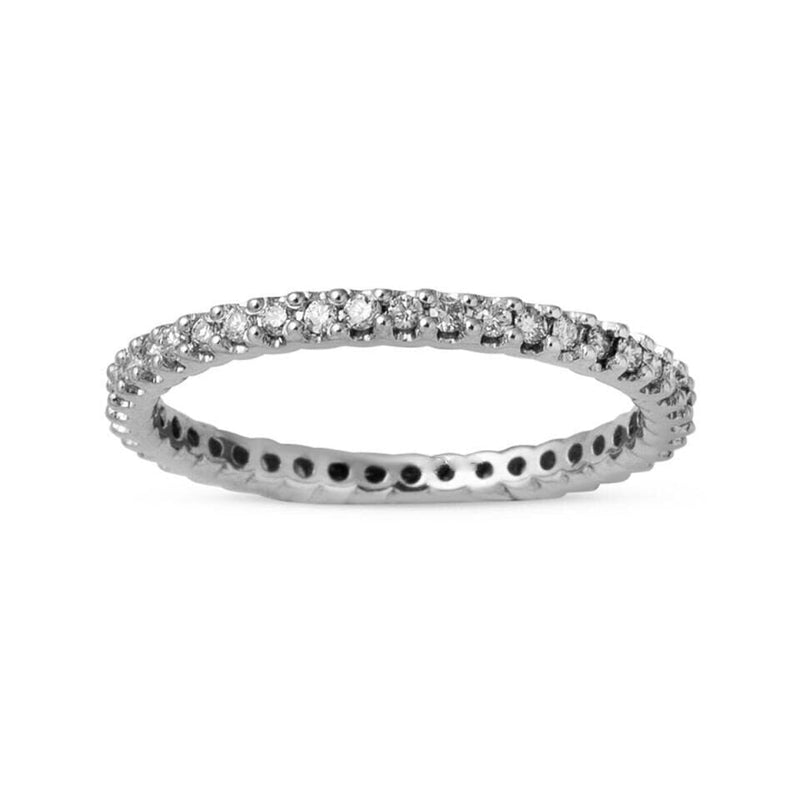14K White Gold 0.40 Ct Full Eternity Diamond Ring (1.55 g)