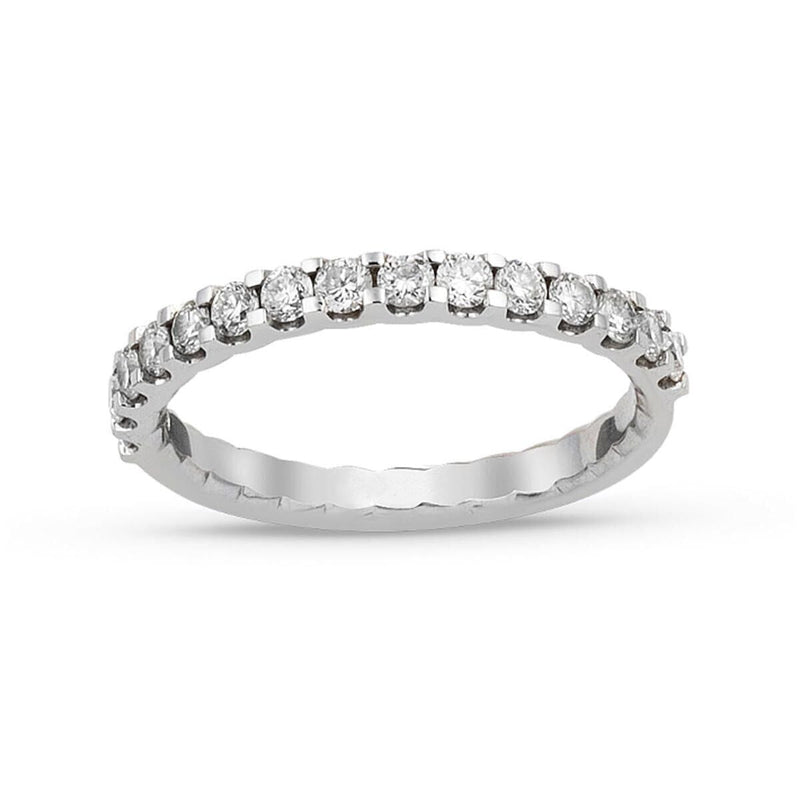 14K White Gold 0.54 Ct Half Eternity Diamond Ring