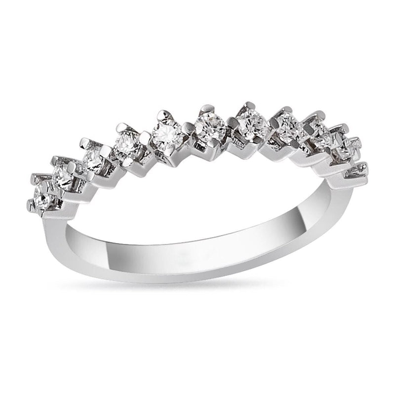 14K White Gold 0.30 Ct Half Eternity Diamond Ring (2.6 g)