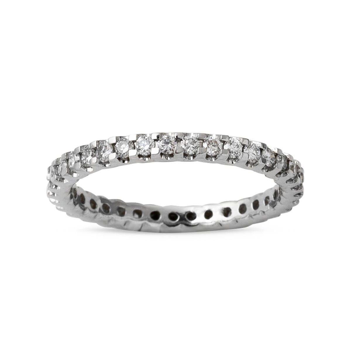 14K White Gold 0.60 Ct Full Eternity Diamond Ring