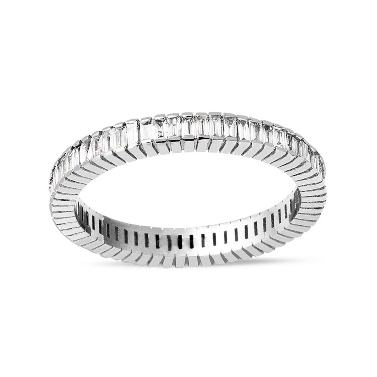 14K White Gold Full Eternity Baguette Diamond Ring