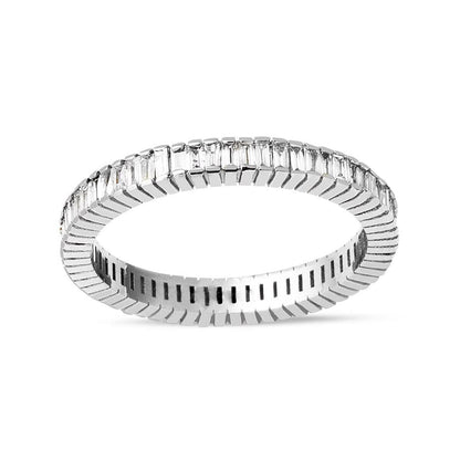 14K White Gold Full Eternity Baguette Diamond Ring