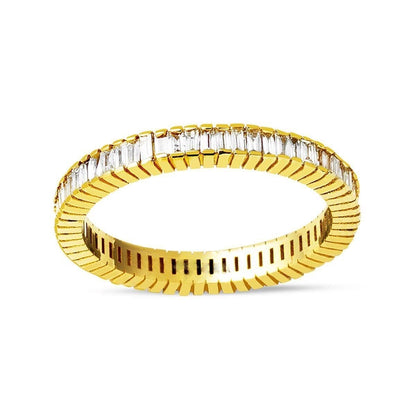 14K Yellow Gold 0.80 Ct Full Eternity Baguette Diamond Ring