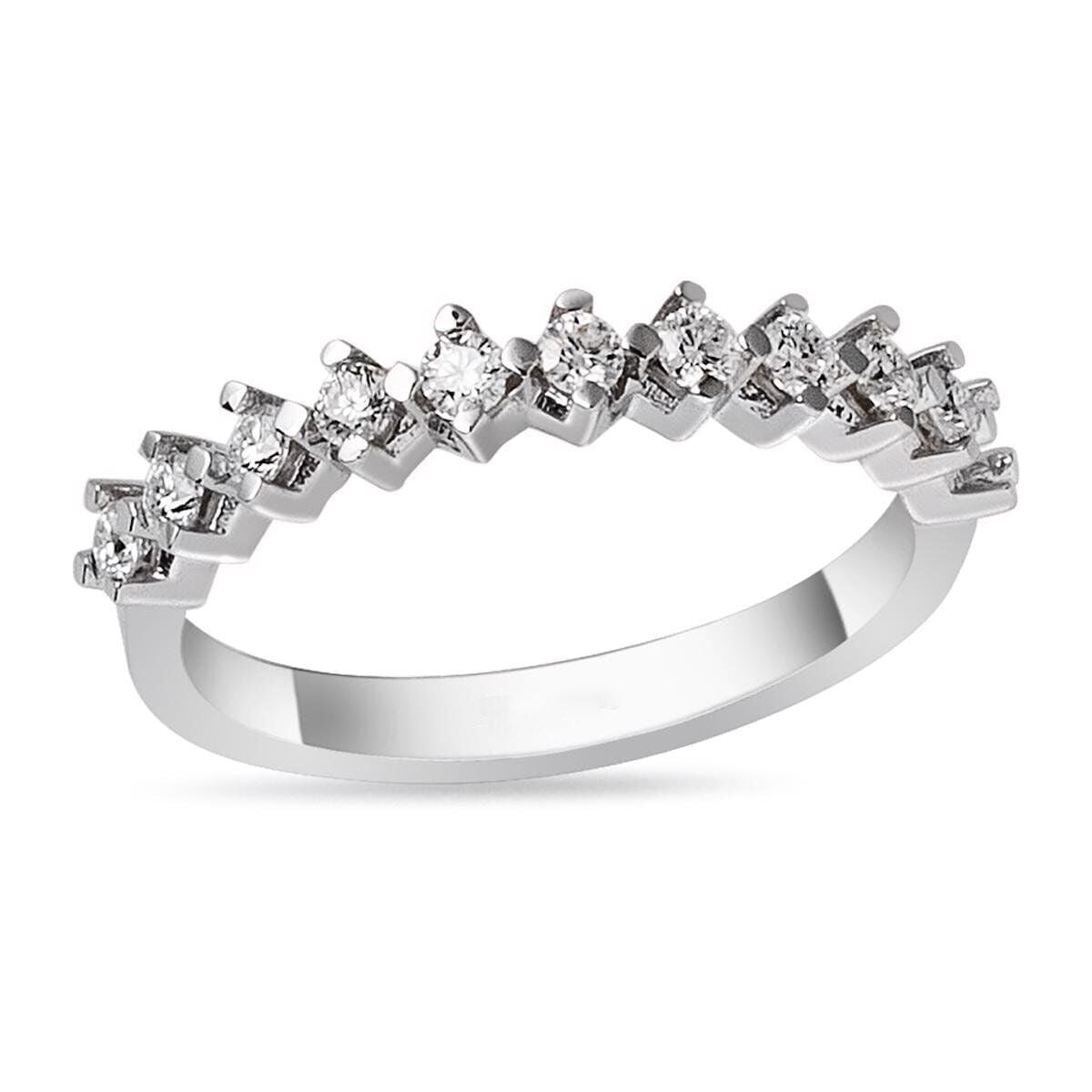 14K White Gold 0.33 Ct Half Eternity Moissanite Ring