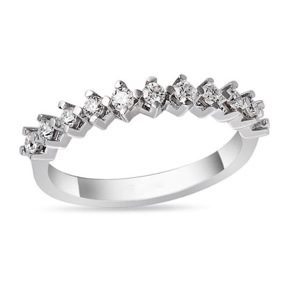 14K White Gold 0.33 Ct Half Eternity Moissanite Ring
