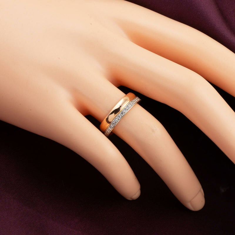 14K Rose Gold Couple Cubic Zirconia Wedding Band Set