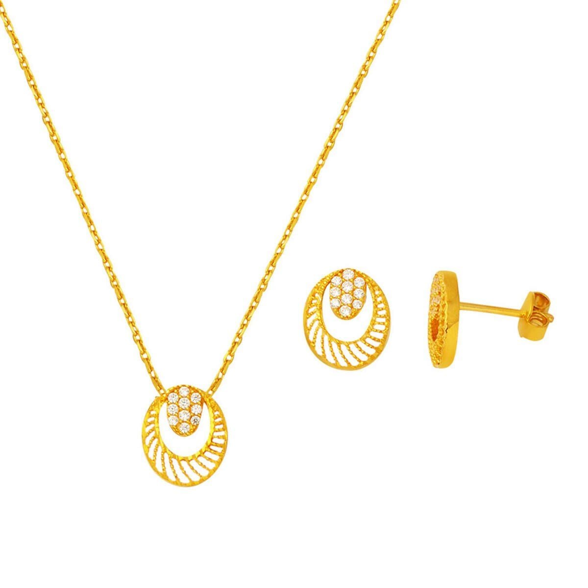 22K Yellow Gold Mini Cubic Zirconia Set
