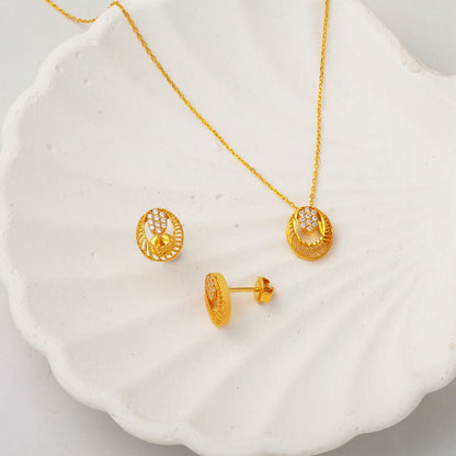 22K Yellow Gold Mini Cubic Zirconia Set