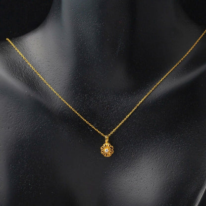 22K Yellow Gold Flower Cubic Zirconia Set