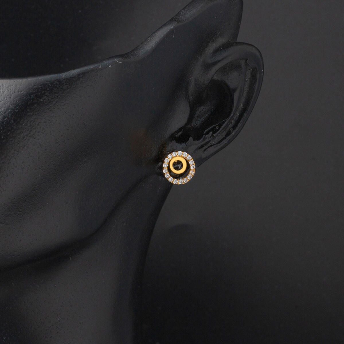 22K Yellow Gold Cubic Zirconia Hoop 2-Piece Set