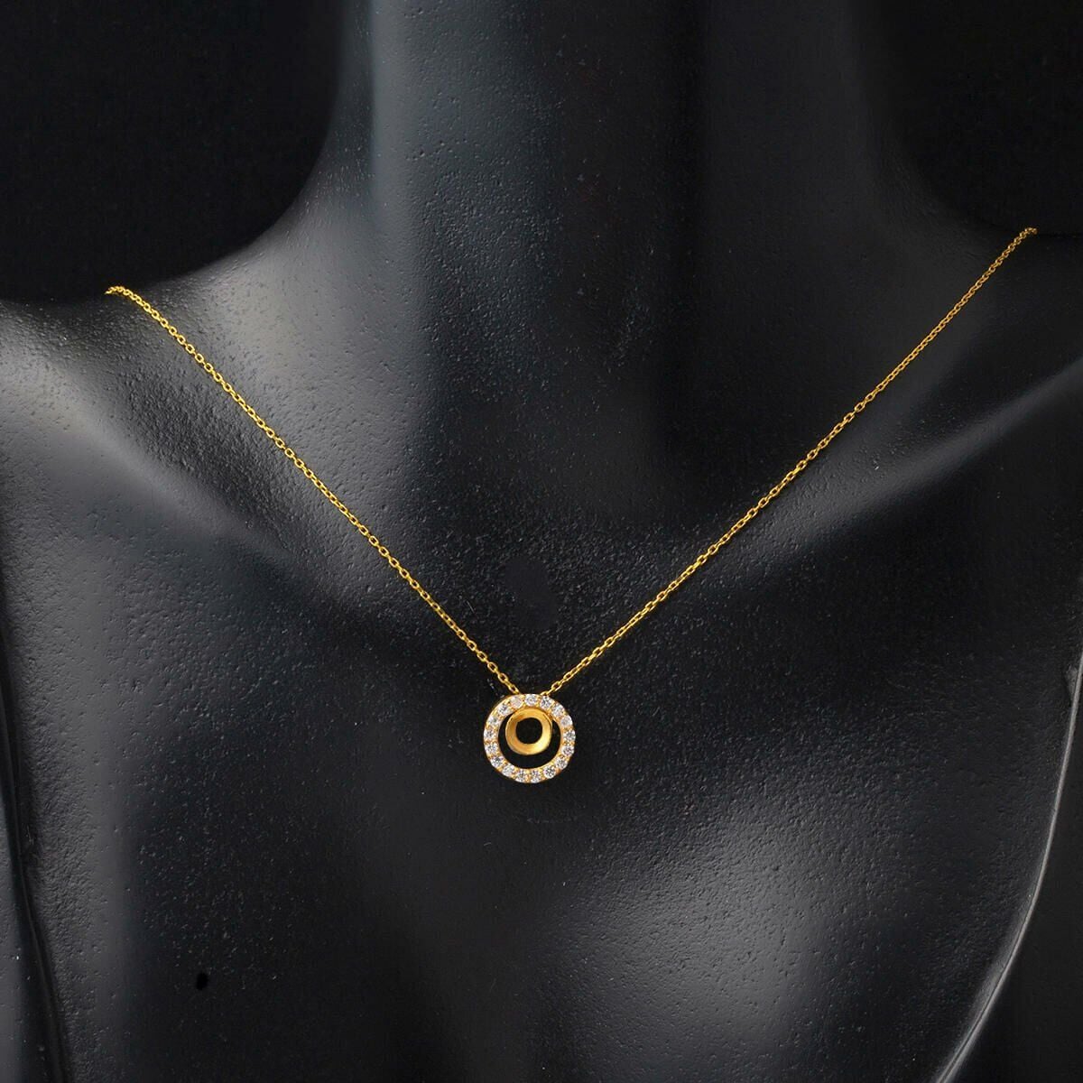 22K Yellow Gold Cubic Zirconia Hoop 2-Piece Set